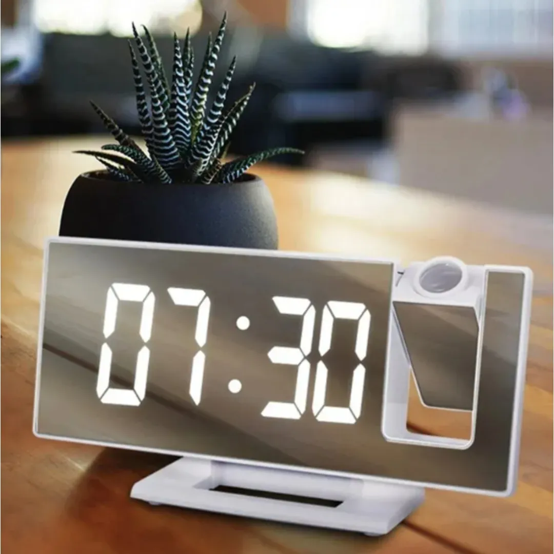 Projector Bluetooth Clock Projector Led Clock (Mirror Clock LED Projection Alarm Clock Digital ...