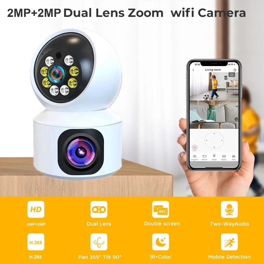 V380 Pro Dual Lens IP Camera CCTV 1080P HD Wireless Home Security 360 ...