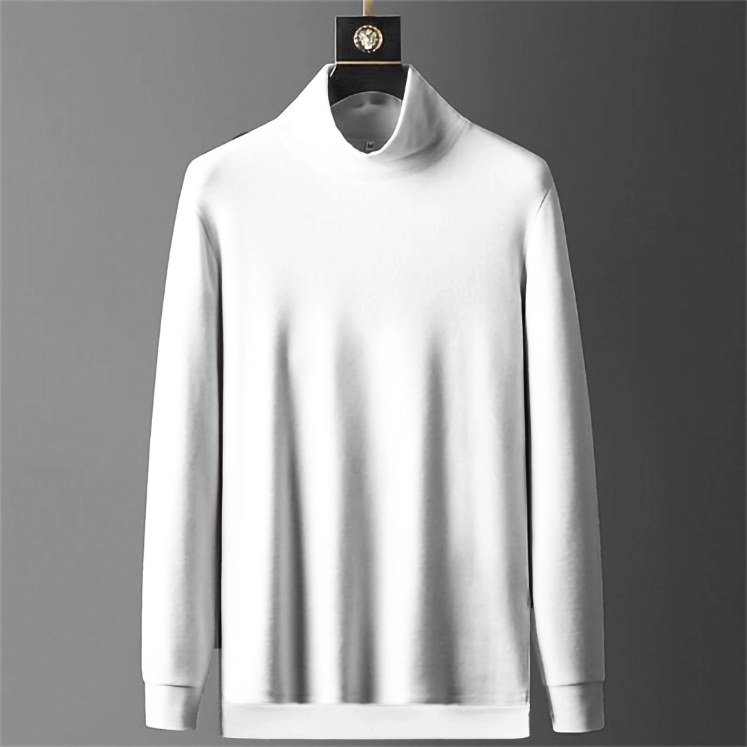 Plus Size Navy Turtle Neck Print Warm Fleece Sweatshirts Top Spring main image 0