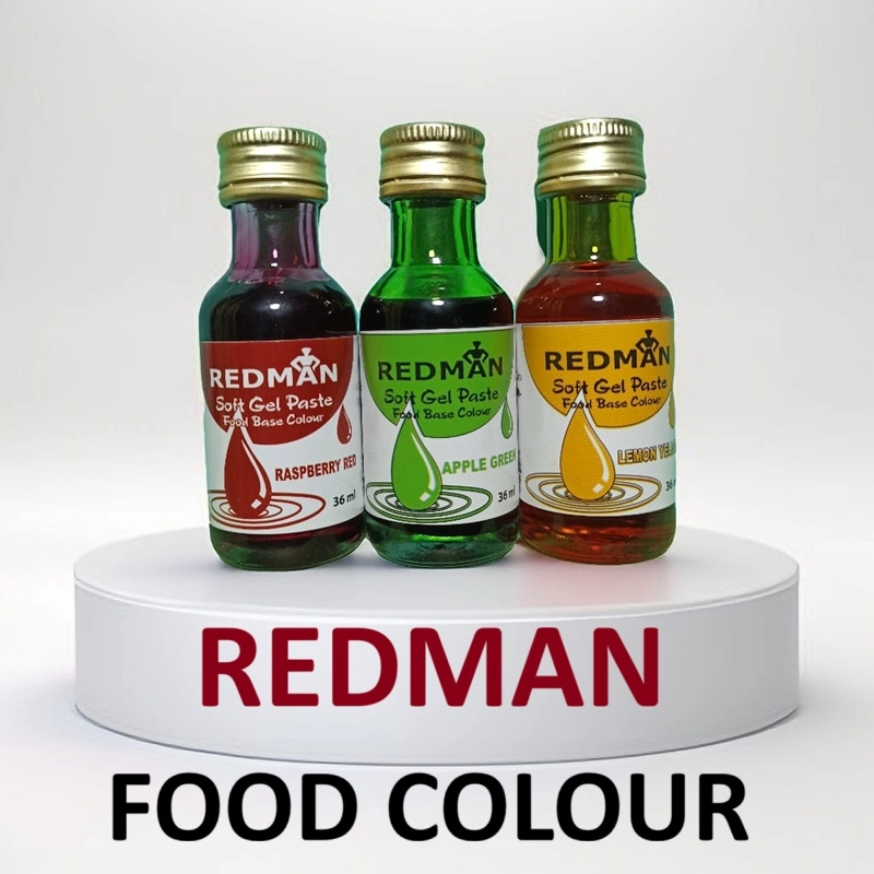 REDMAN ( 3 Pcs ) Soft Gel Paste Food Colour Combo RASPBERRY RED + GREEN ...