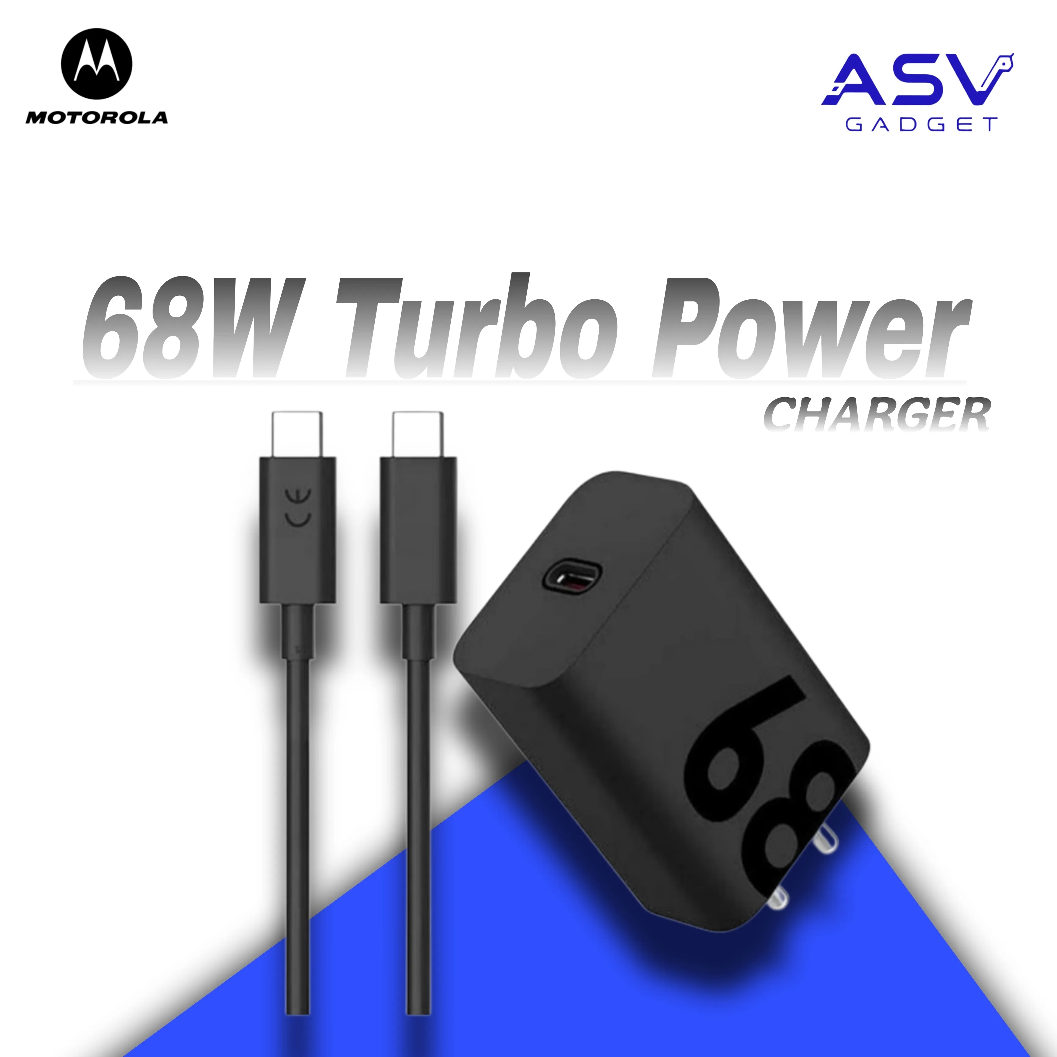 Motorola 68W Charger With Cable (TurboPower GaN Technology)