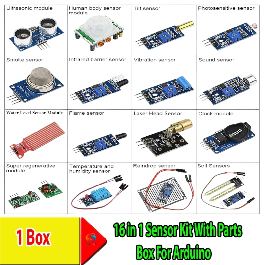 16 in 1 Sensor Kit With Parts Box For Arduino