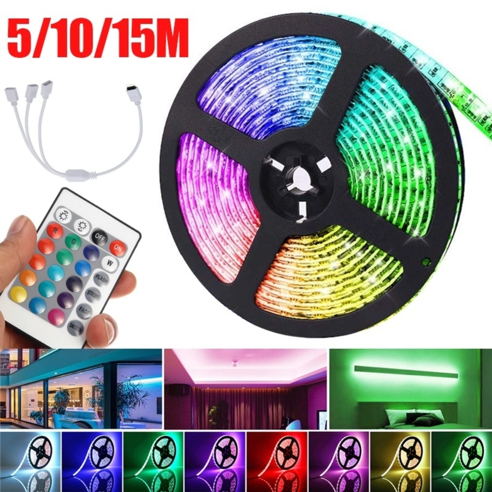 Led Back Decoration SMD 2835 & 5050 LED Strip Light With Remote DC12V (5 meters) RGB Colour ...