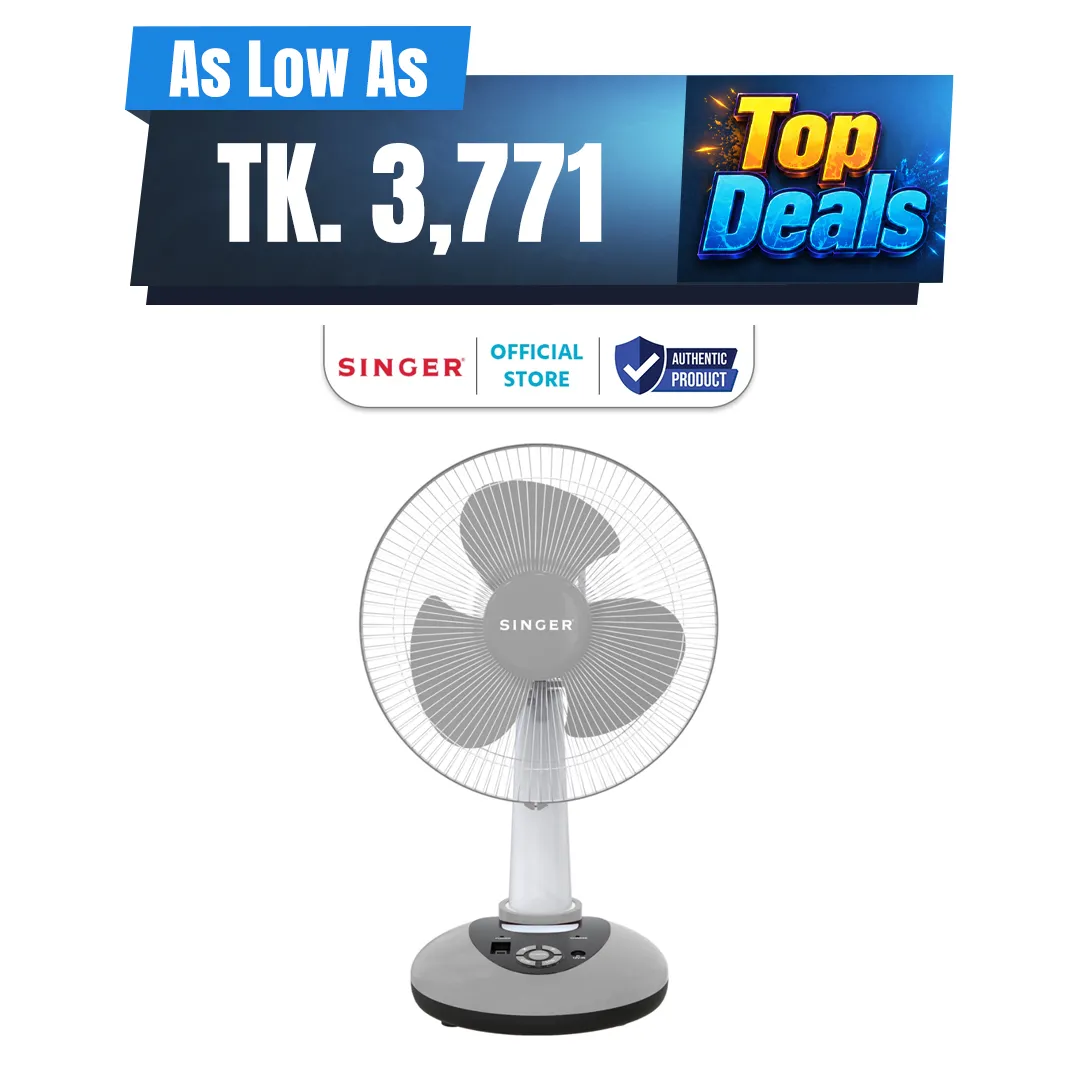 Singer 12 Inches Rechargeable Fan