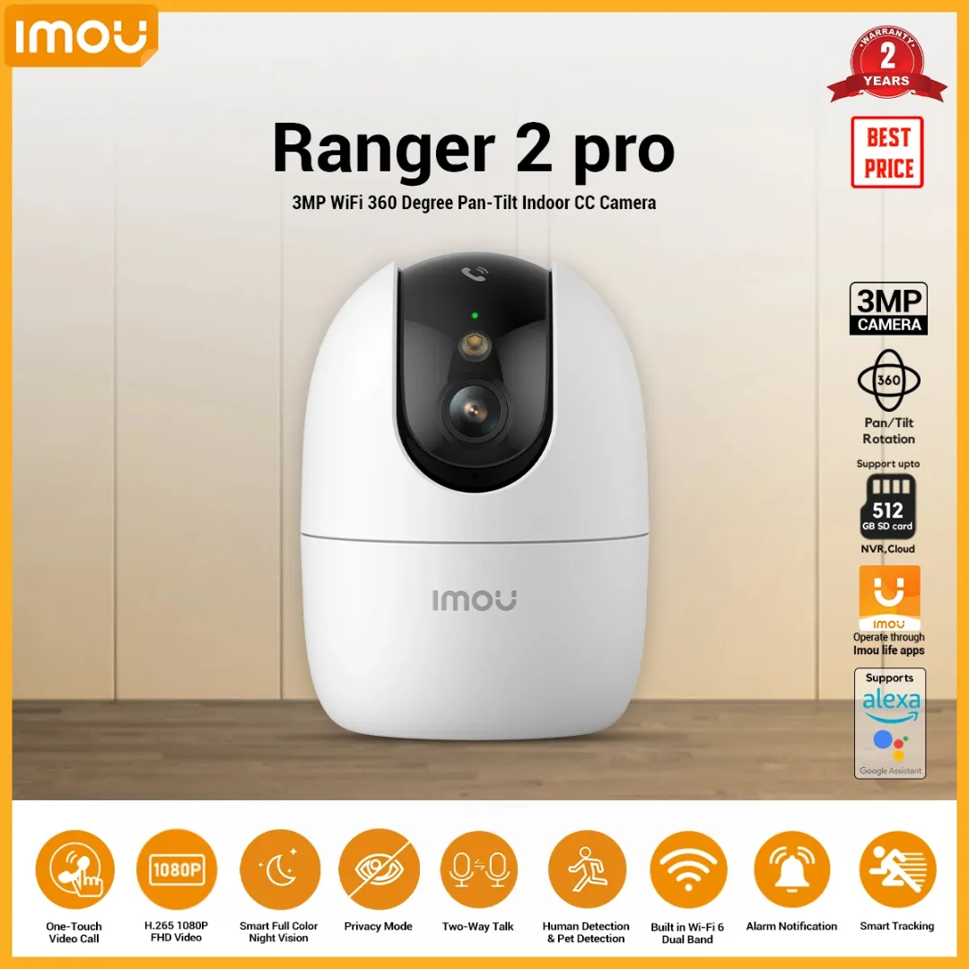 Smartsource Ranger Pro Imou Ranger 2 Pro 3MP 2K Indoor Smart Security Wi-Fi IP Camera – Pan ...