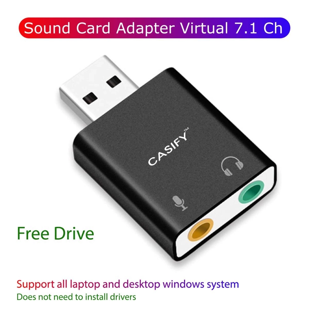 Jaect Linus CASIFY Sound Card USB External Sound Card Audio Adapter 2 in 1 USB to 3 ...