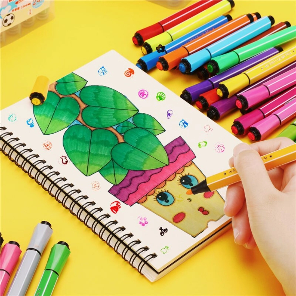 24 colors set AIHAO Colored pen colored seal stamp washable markers ...
