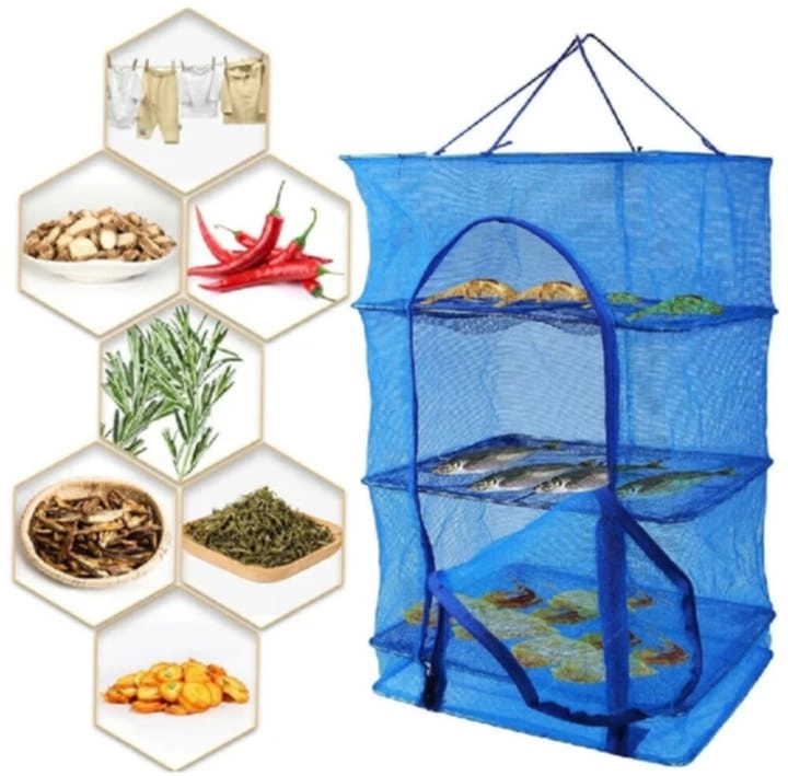 Drying Net Table Foldable 4-Layer Drying Net - Fish Net Drying Rack for Hanging ...