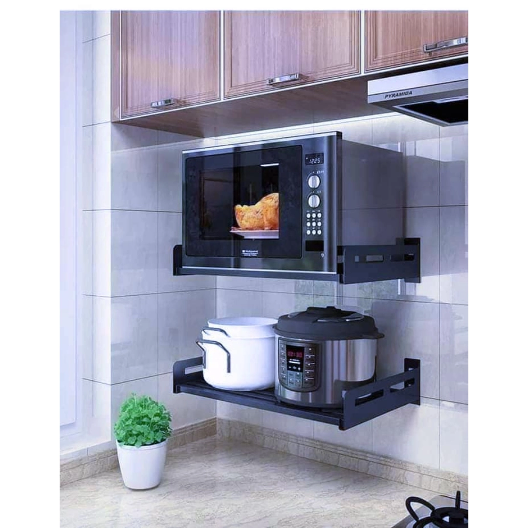 Wall-Mounted Microwave Oven Rack – Heavy Duty, Telescopic Design, Anti ...