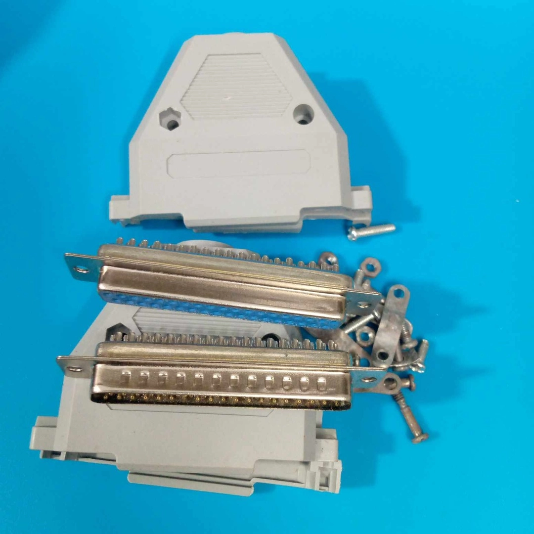 DB37 MALE & FEMALE 2 Rows 37 Pin VGA Plug Connector With Plastic Shell