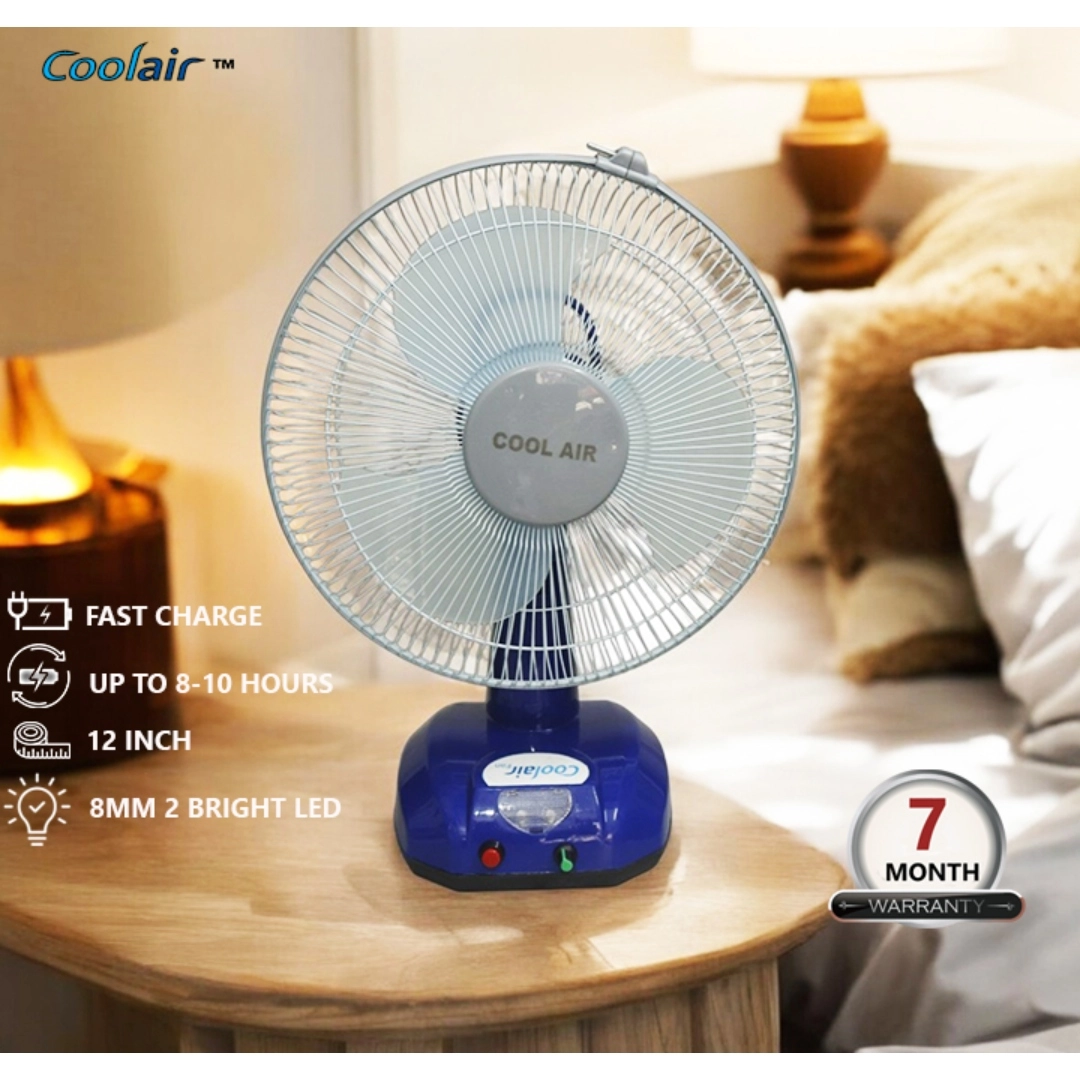 Backup Fan Cool Air Rechargeable Fan With Powerful 8000mAh Battery & Long Backup