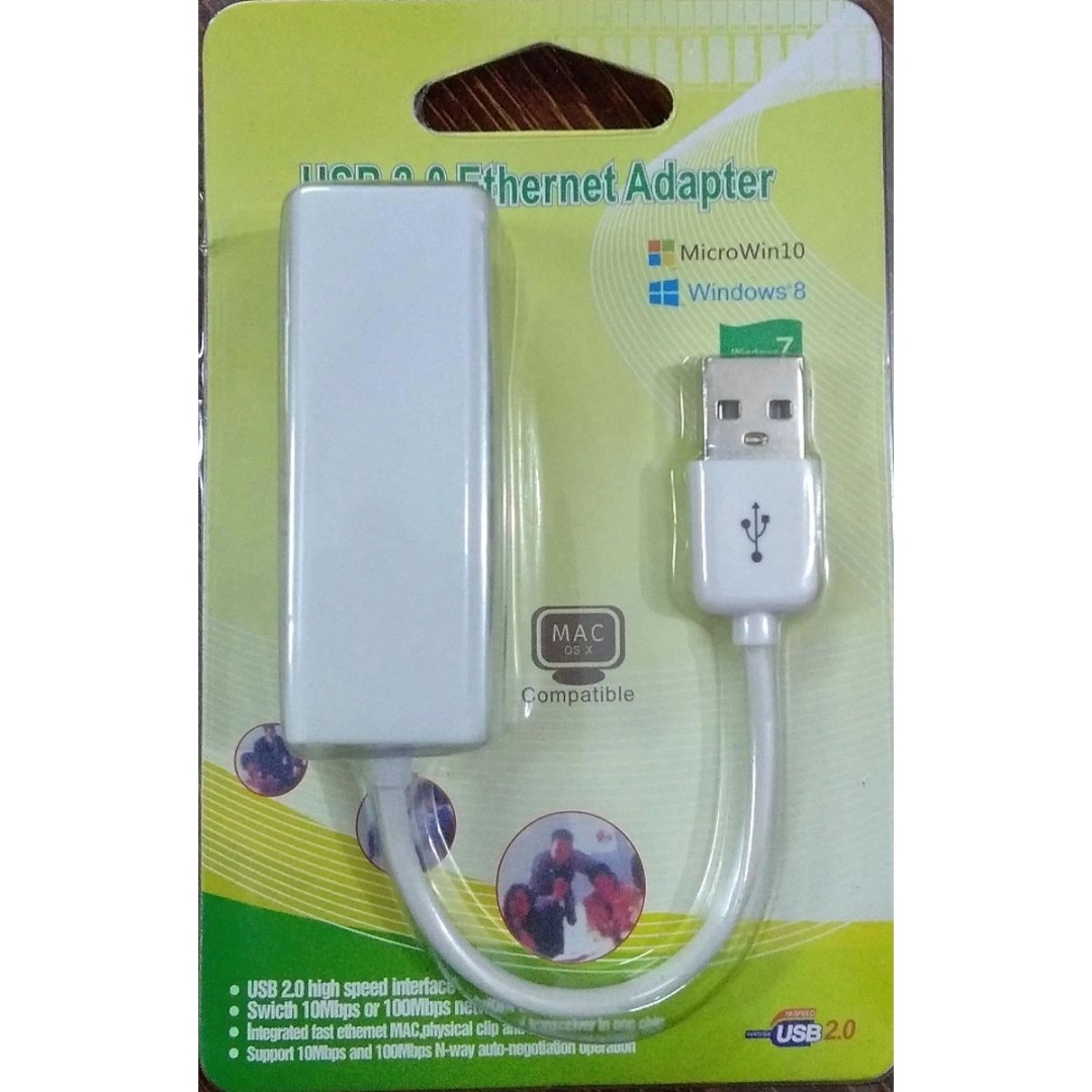 USB 2.0 Fast Ethernet Adapter 10 / 100 Mbps Lan Card - White
