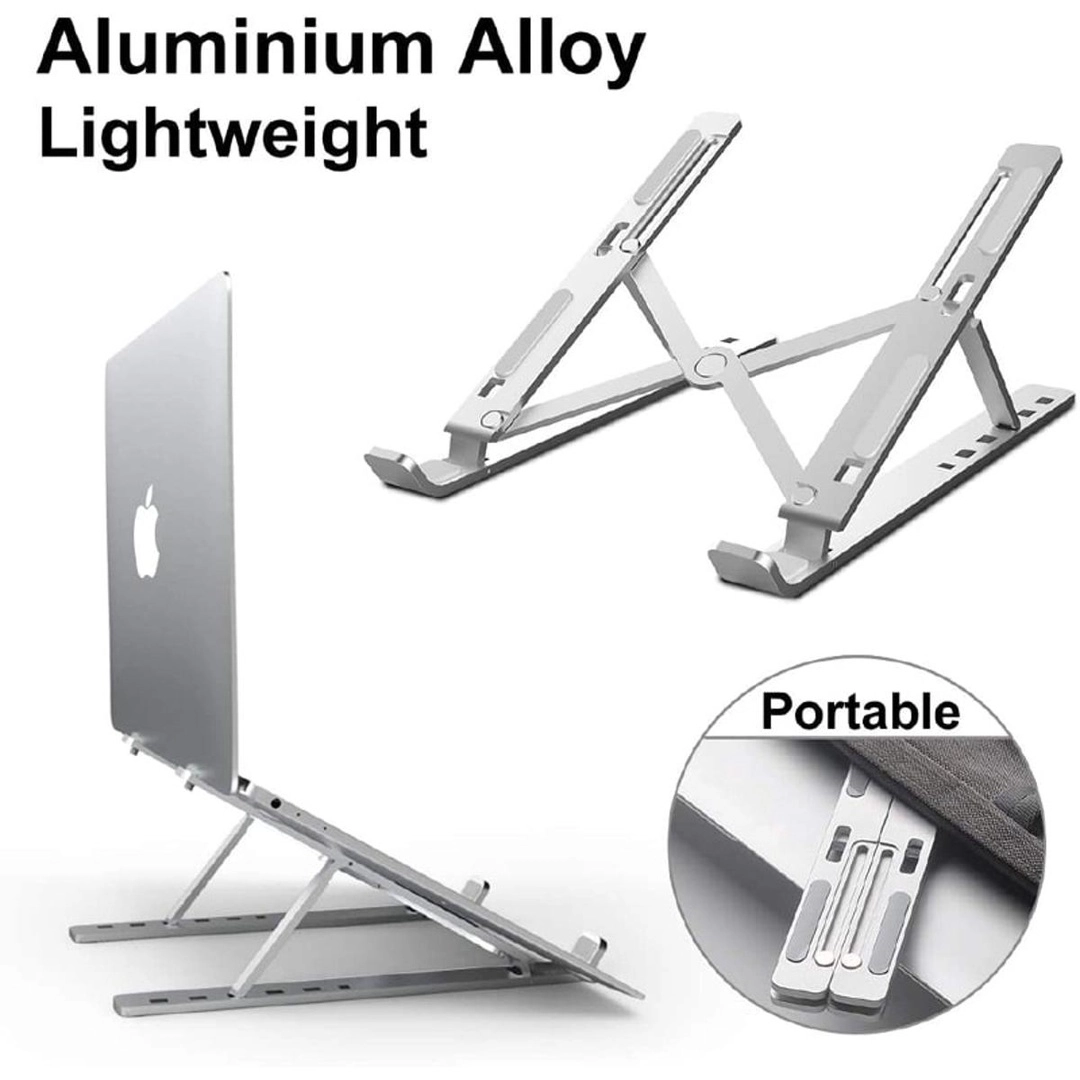 Lpoake Adjustable Foldable Laptop Stand, Portable Ergonomic Computer Stand For Laptop, Compatible With 10 To 15.6 Inches Notebook Computers
