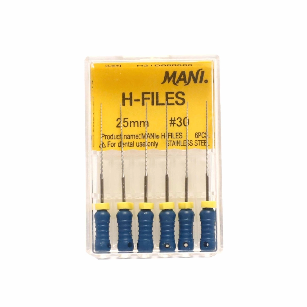 Mani H Files 25mm -Size-30(Pack of 6) Dental Root Canal Endodontic Hand ...