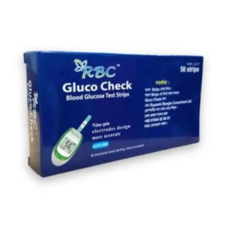 Genuine Rbc RBC Gluco Check Blood Glucose Test Strip 25 & 50 PCS Not Machine
