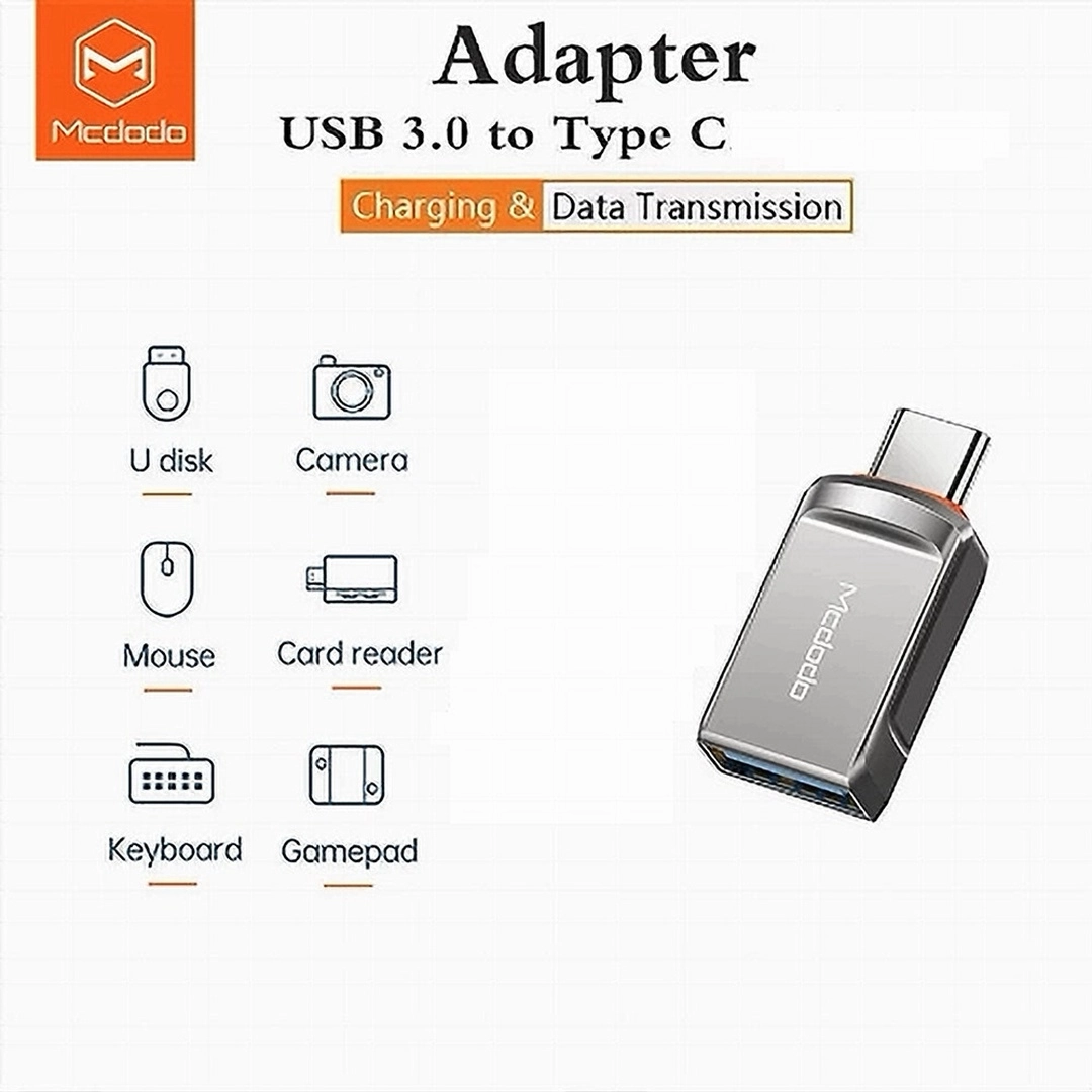 Mini Otg Adapter Mcdodo USB-A to Type-C Mini OTG Adapter - Grey