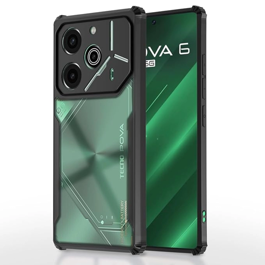 Tecno pova 6 pro 5G Protective Black Border Crystal Clear Xundd Mobile ...