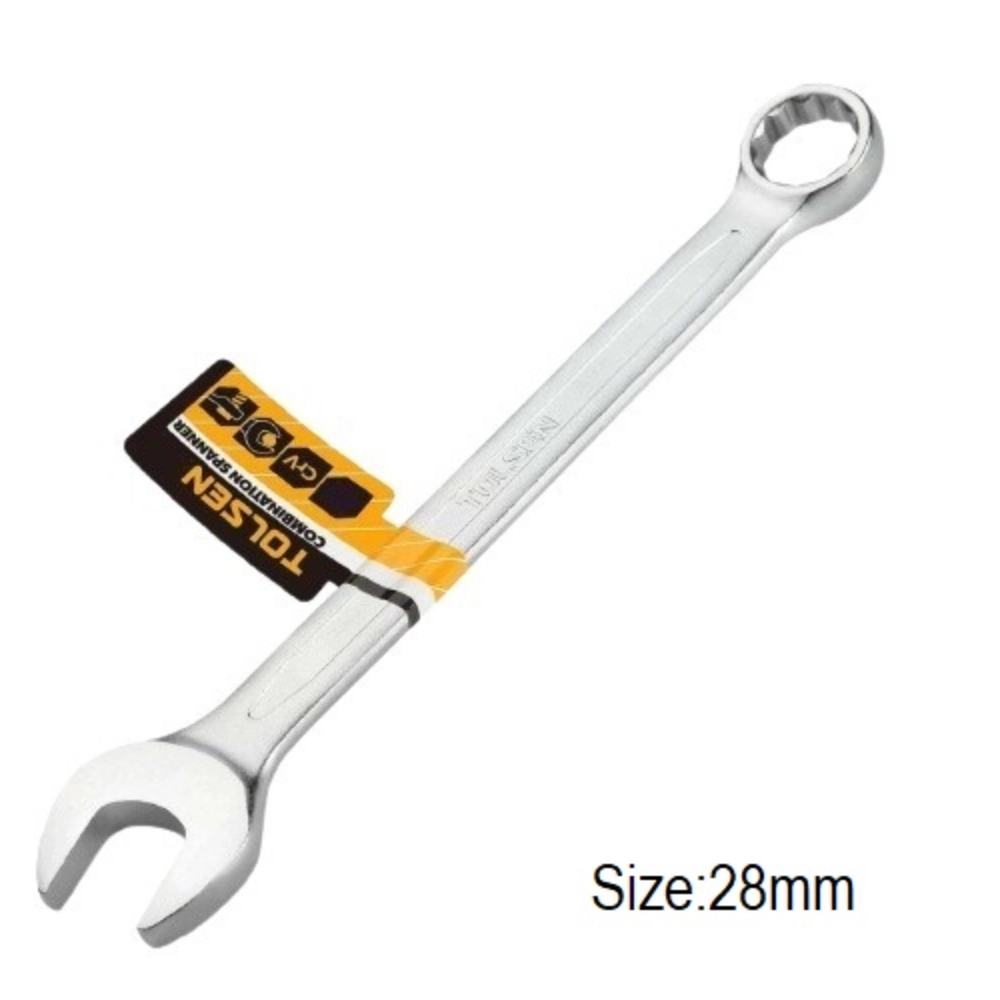 Chiave Combinata Laser 3076 Da 28 Mm - Profilo Svasato, Bi-Esagonale (12 Punti), Acciaio Cromo-Vanadio, Finitura Opaca - Lunghezza 320 Mm