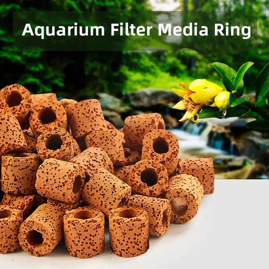 100g Ceramic Rings For Fish Tank Bacteria Bio Filter Porous Red ...