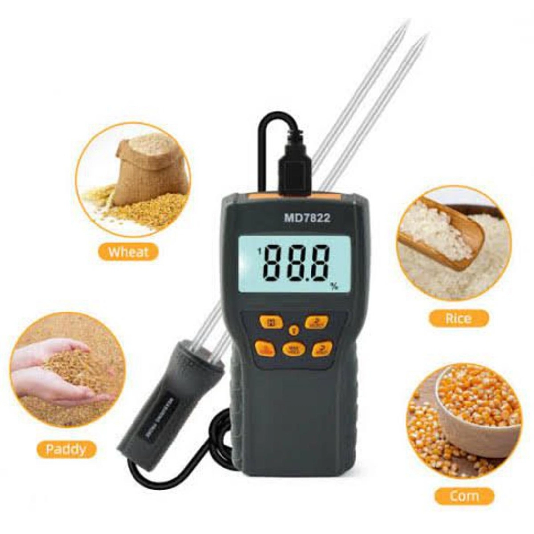 Digital Grain Moisture Meter MD7822 LCD Display Humidity Tester ...