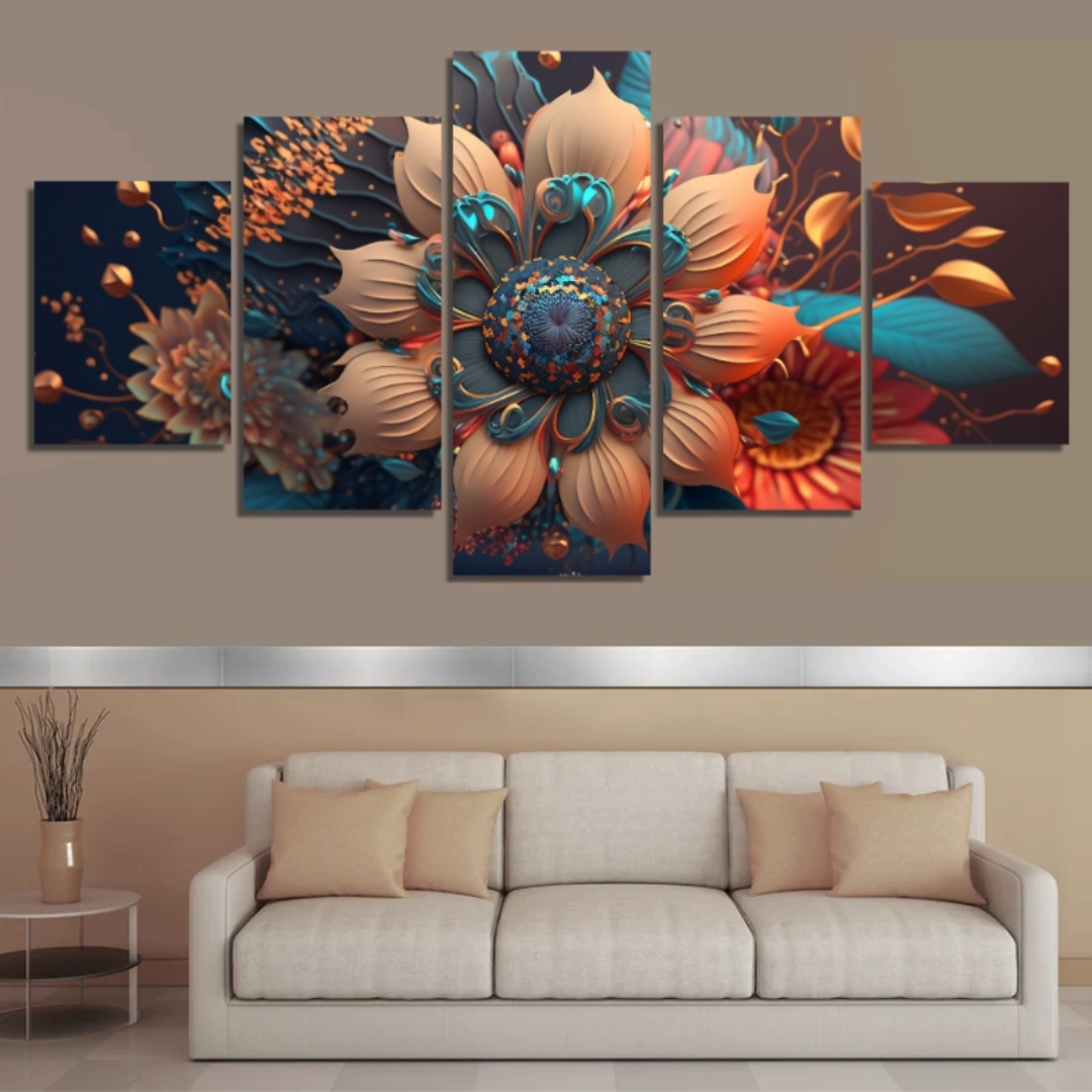 5Pcs In 1 Set Wall Canvas Art Ready to Hang for Living Room or Bedroom ...