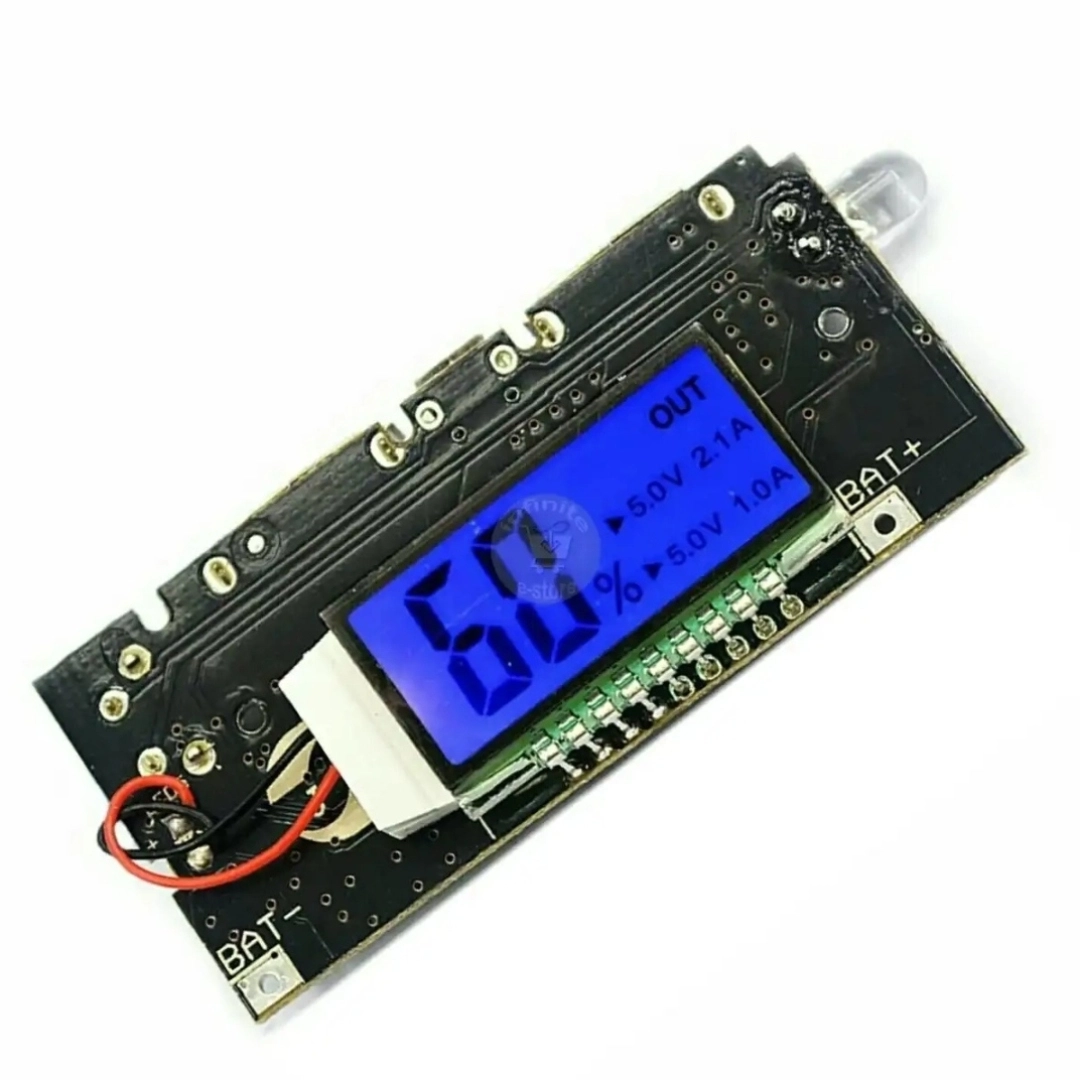 Digital Power Bank Circuit 5V 2A LCD Display 2 USB Output Micro USB ...