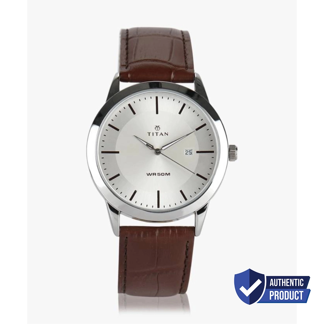 Watch | Titan 1584SL03 Analog with Date Brown Dial Leather Watch for Men