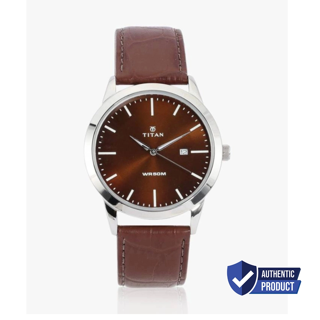 Watch | Titan 1584SL04 Analog with Date Brown Dial Leather Watch for Men