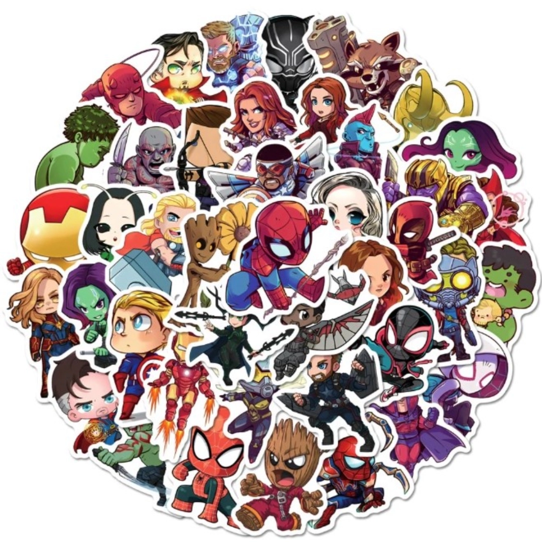 60Pcs Marvel Super Hero PVC Waterproof Mini Stickers For For Wall ...