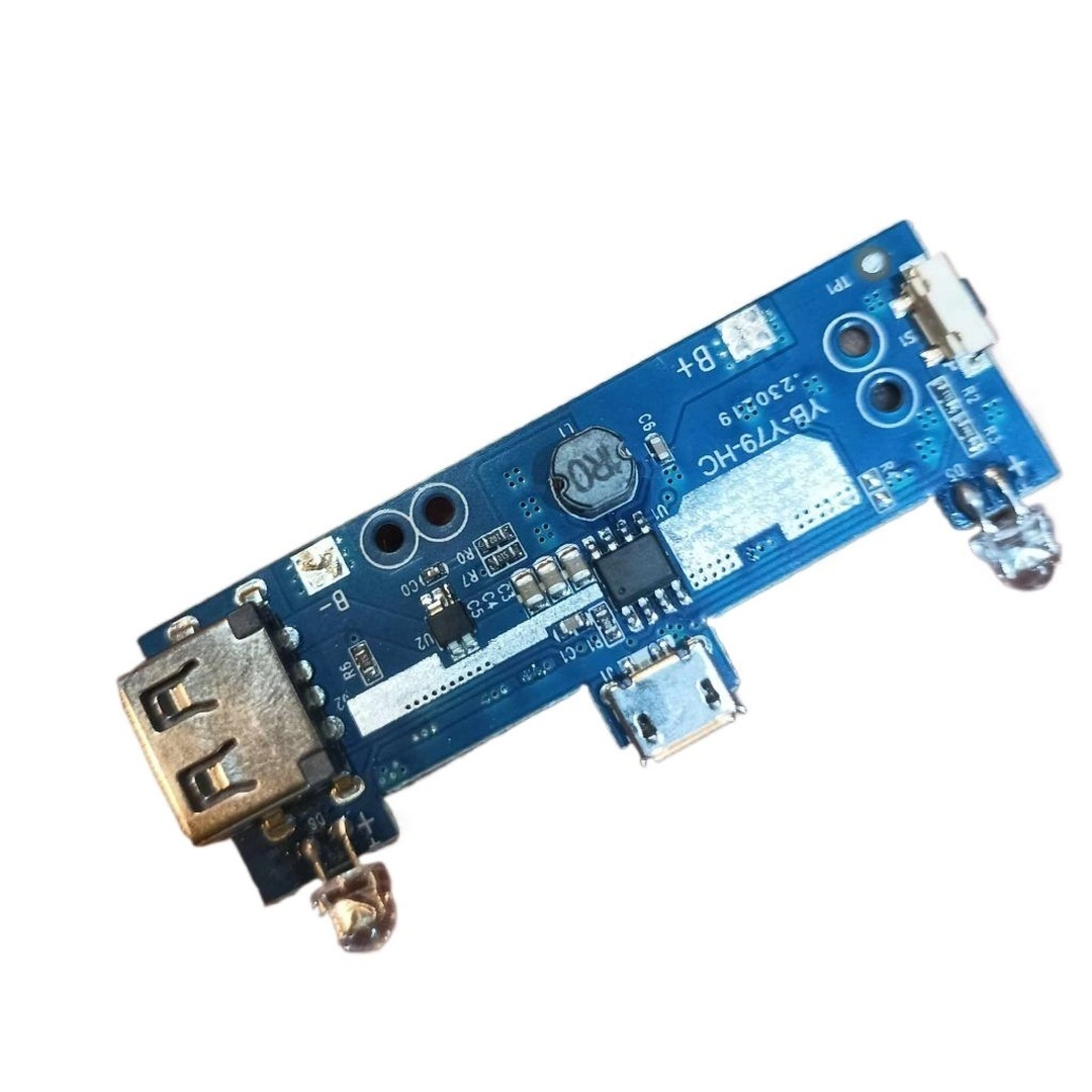 Single Usb Output BLUE SINGLE USB Power Bank Circuit With LED Indicator & LED Light Input ...