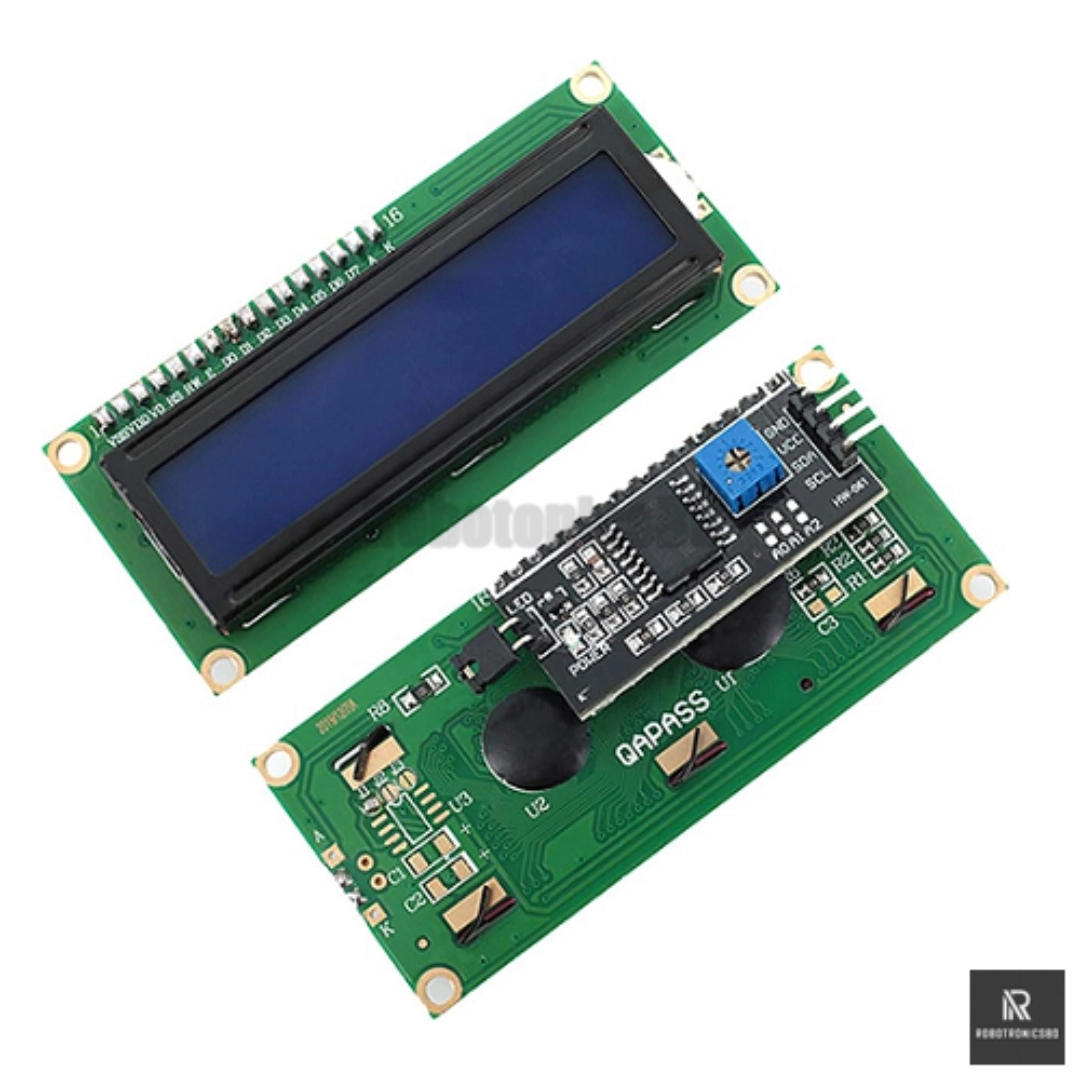 16x2 LCD Display with I2C Module | Blue/Green Backlight | Compatible ...