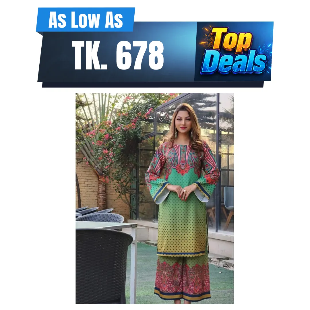 Chic and sleek majolica print co-ord set Digital Printed 2 Piece Set d-6