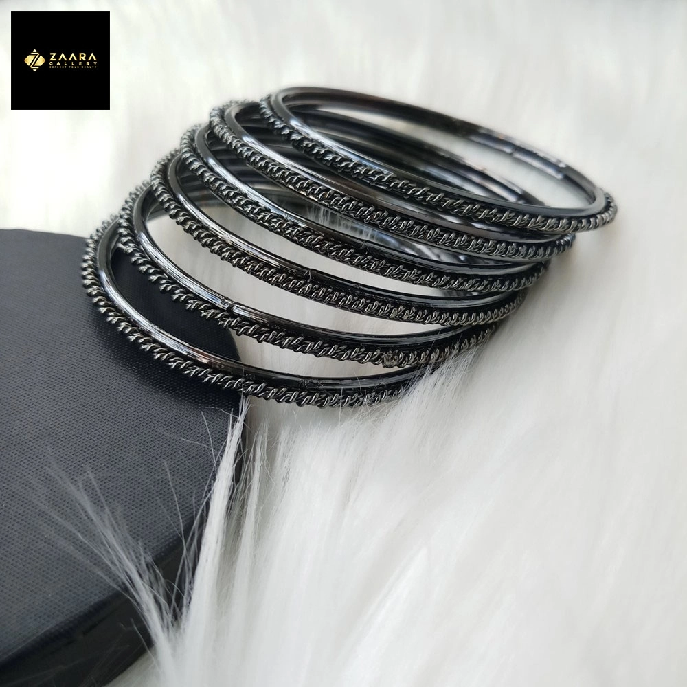 Simple Designed Pretty Metal Black Bangles For Women M-BD151B - 6 ...