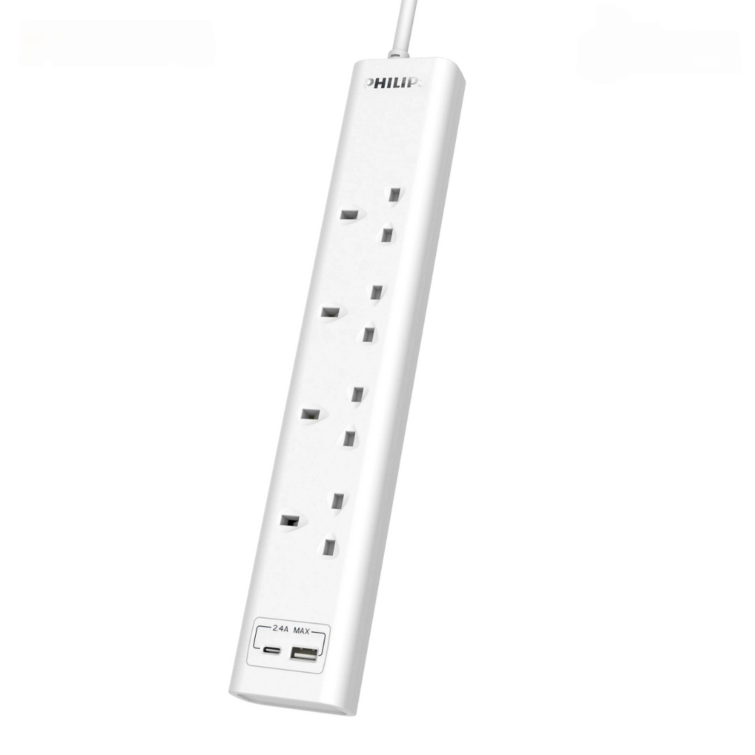 Philips CHP4141WA/89 Power Multiplier 4 Way Extension Socket With 2 USB ...
