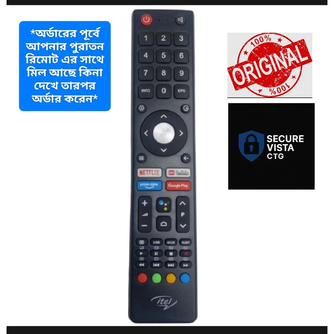 Premium Quality Tv Remote Control For Itel Android Led tv With Youtube ...