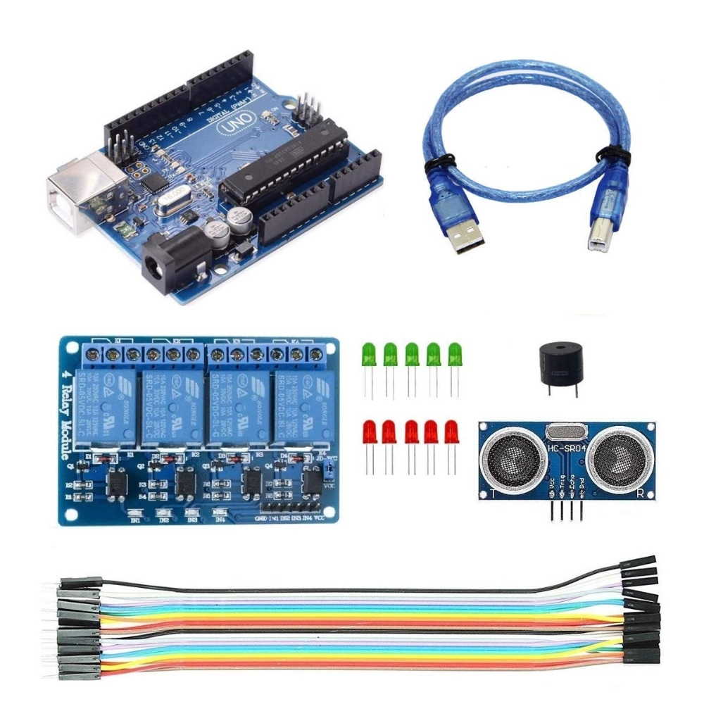 Arduino Combo Arduino Uno R3 Project Combo with HC-SR04 Ultrasonic Range Sensor, 4 ...