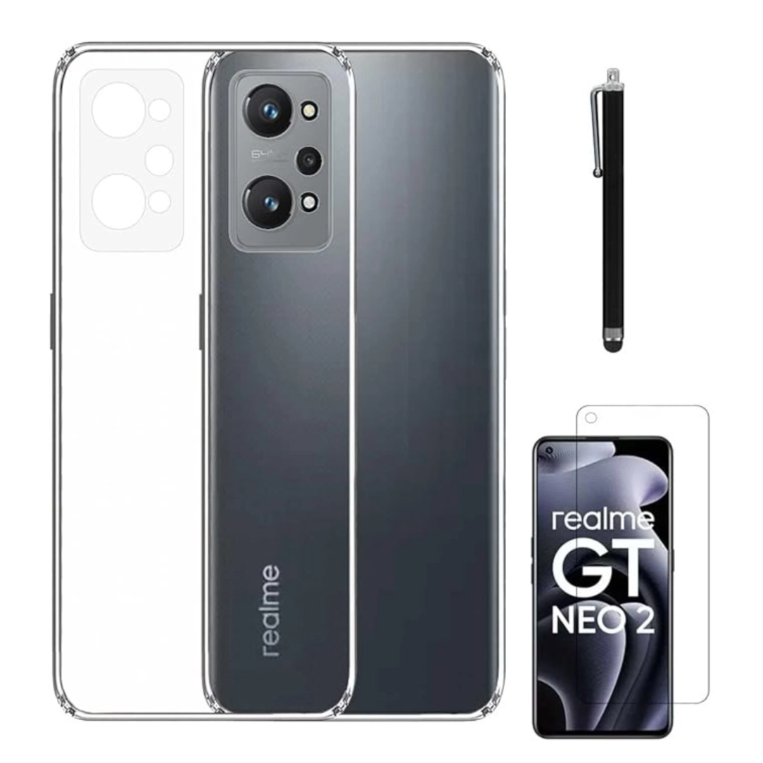 realme GT Neo 2 5G 本体 クリアケース・未使用保護フィルム付き Realme GT NEO 2 Flexible Clear Transparent Soft TPU Back Case Cover