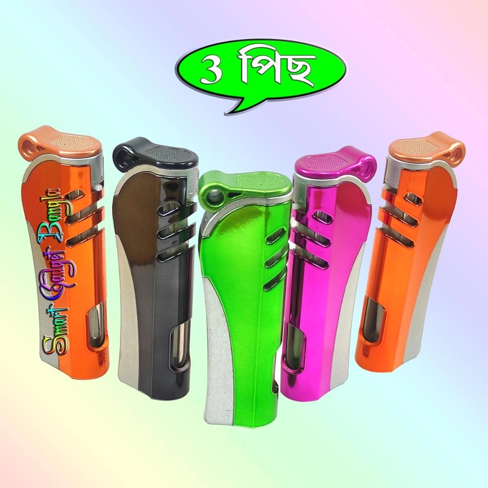 Real Lighter Gas Lighter 3 - Pcs Real Picture Multicolor