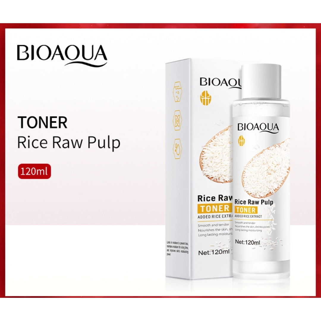 BIOAQUA Smooth Skin Moisturizing Rice Raw Pulp Face Toner - 120mL
