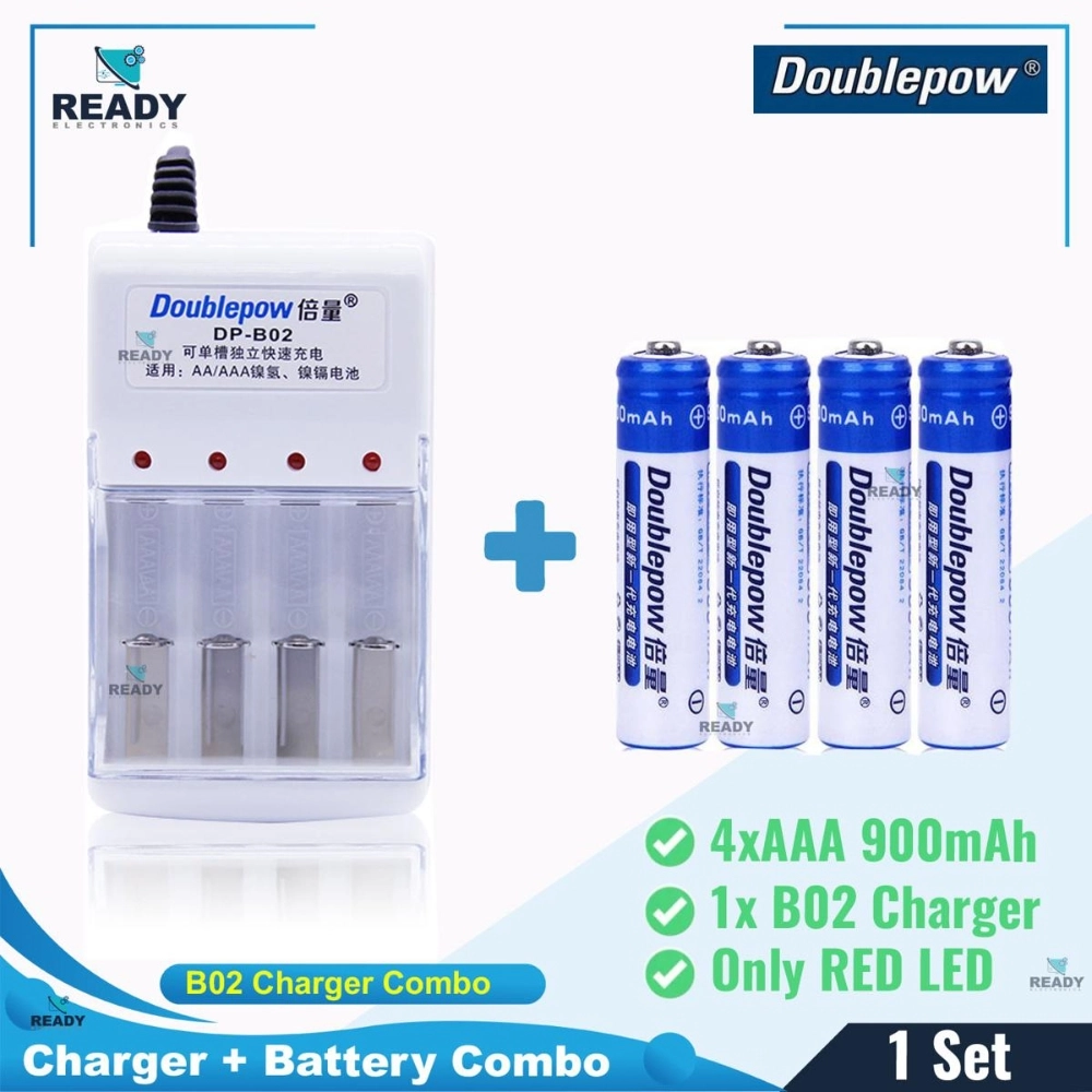 Doublepow B02 Charger And Doublepow AAA Ni-Mh Battery 1.2V 900mAh LSD Aaa Nimh Rechargeable Battery  B02 4pcs Aaa 900mah 80884395255718 Y20bel