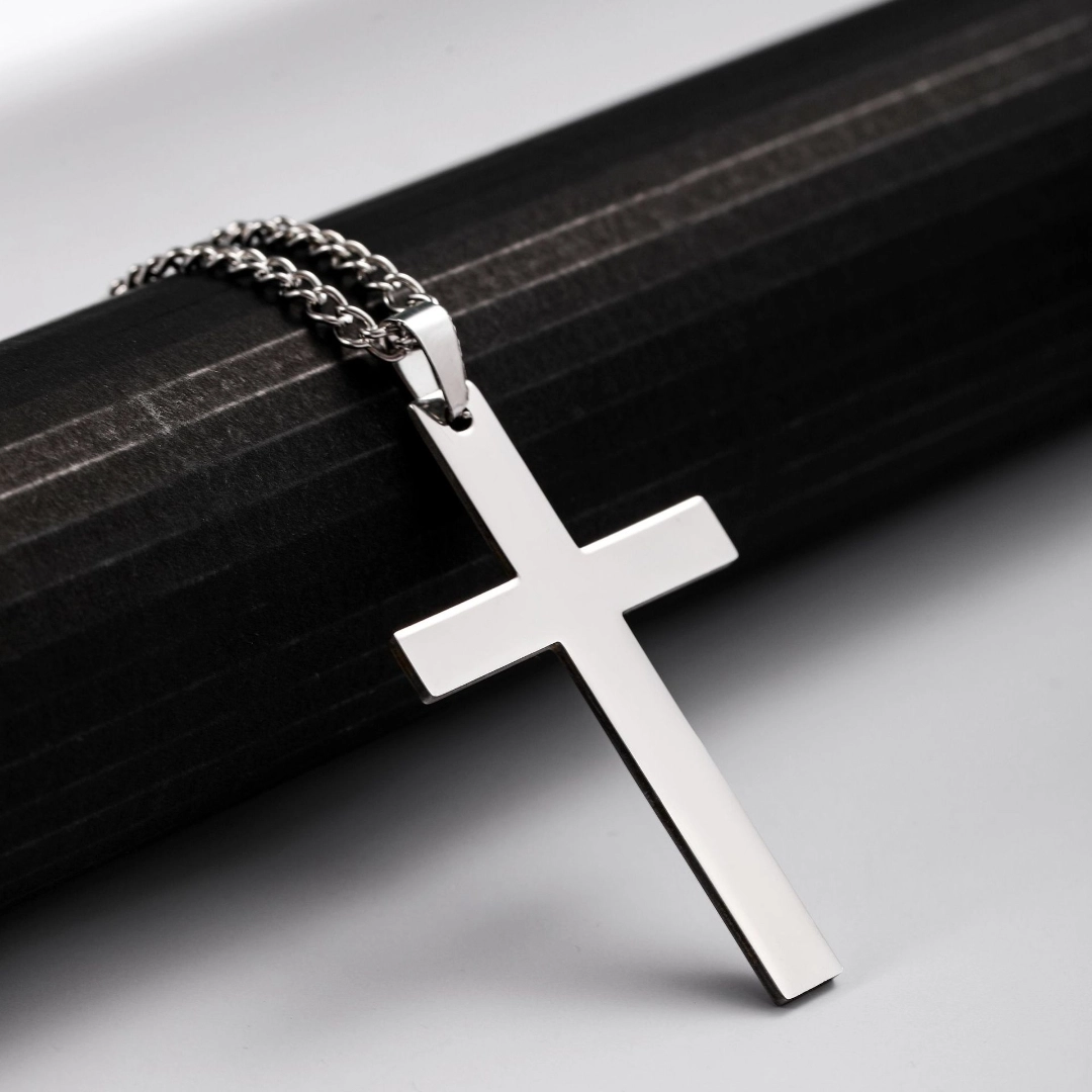 Stainless Steel Cross Necklace for Men