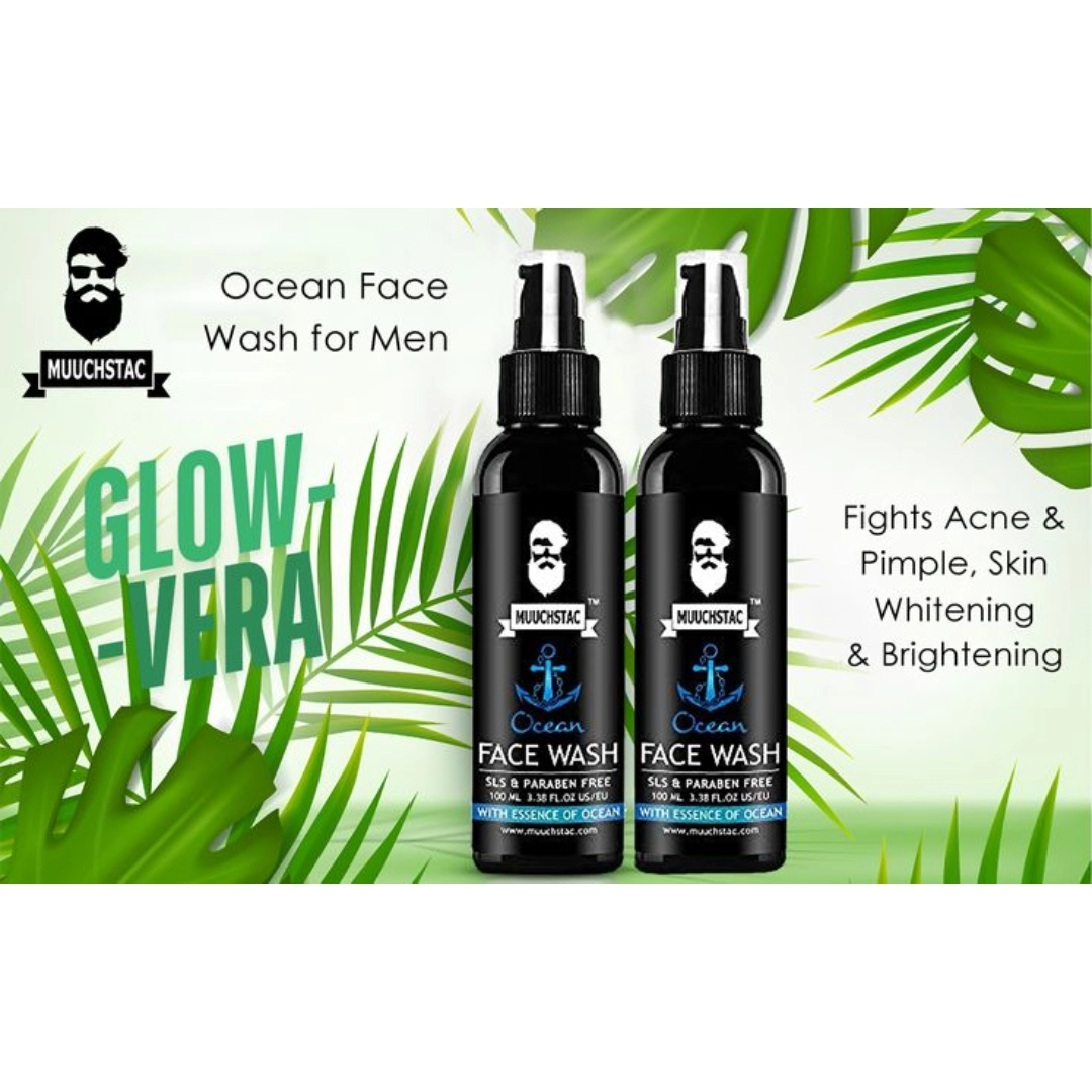 Mustack Muuchstac Ocean Face Wash for Men | Fight Acne & Pimples, Brighten Skin ...