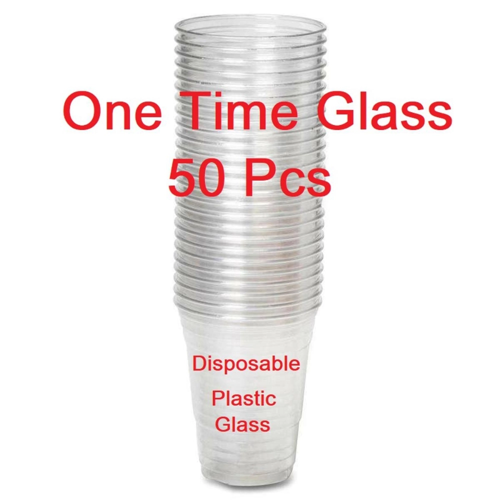 One Time Plastic Glass 250 ml (Pack of 50)