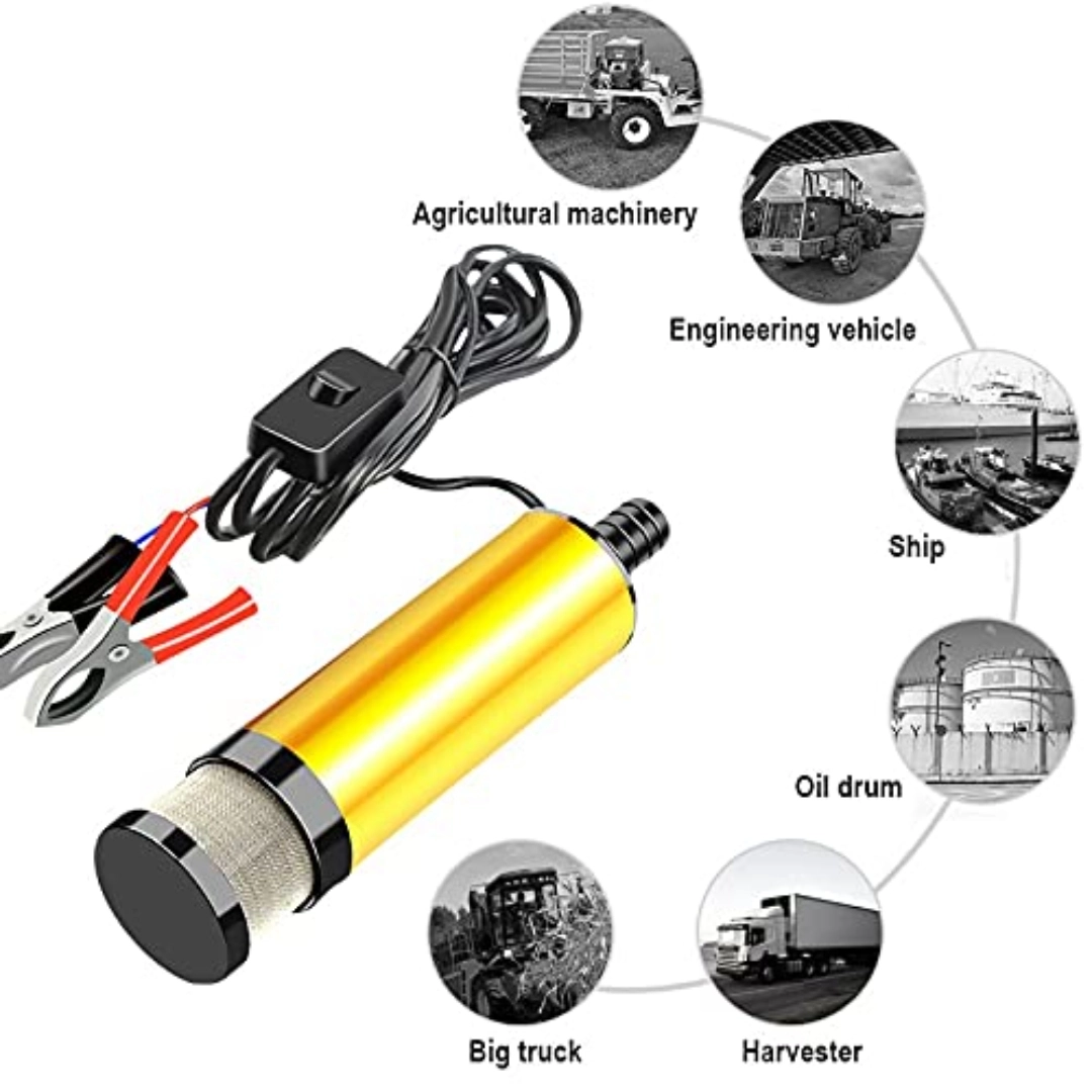 DC 12v 18L/MMini Submersible Pump 38mm dia For Pumps Diesel Oil Water ...