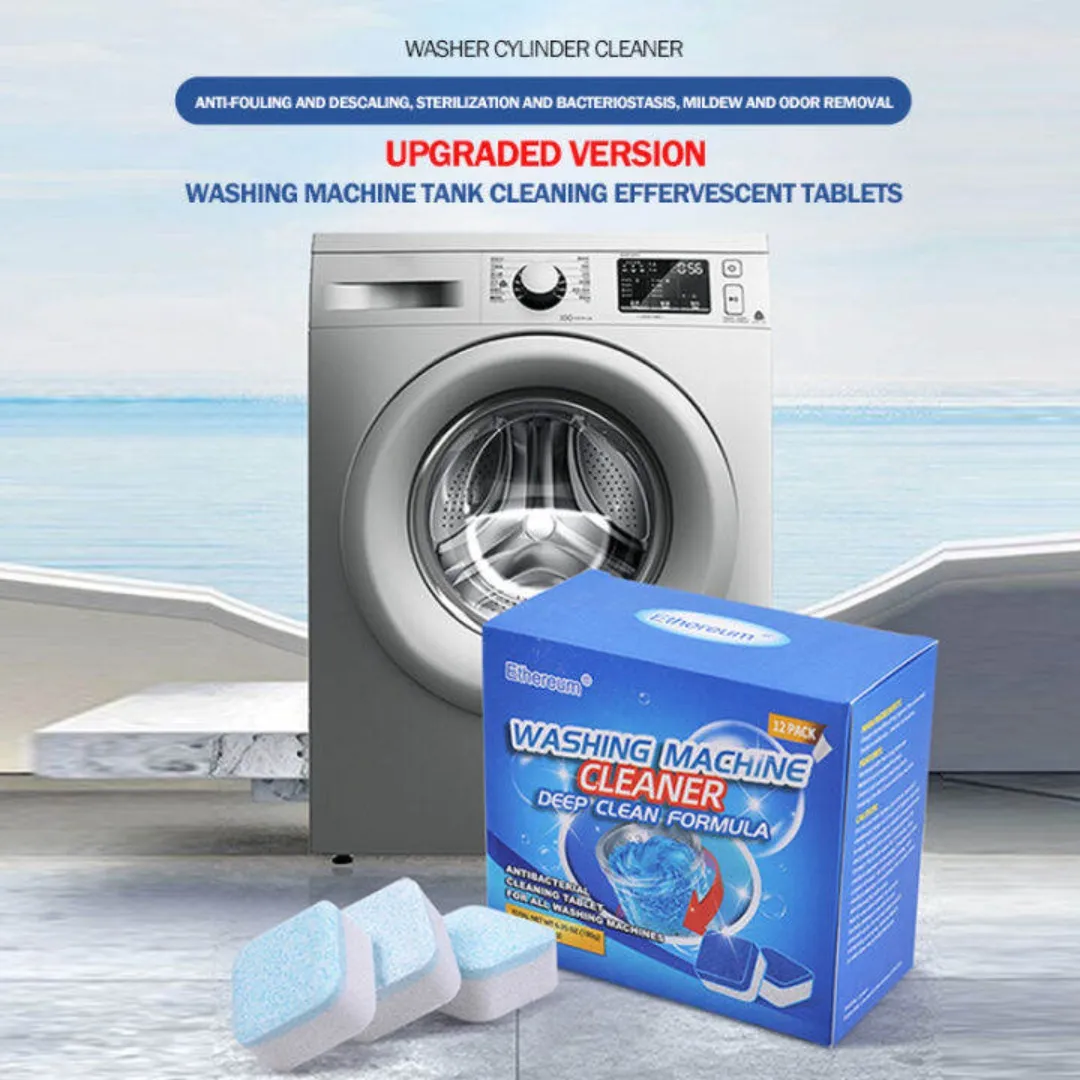 12 Pcs Washing Machine Cleaner Descaler Deep Cleaning Tablets For Front ...
