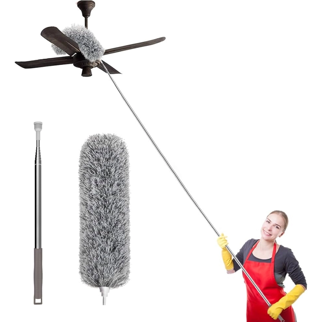 Dusting Rod Flexible Duster for Fan Cleaning Mop with Long Rod | Fan Cleaner Brush ...