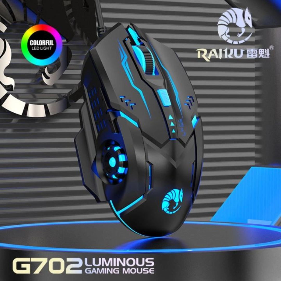 GAMING RAIKU G703 6D Cool Luminous Braided Cable Gaming Mouse ...