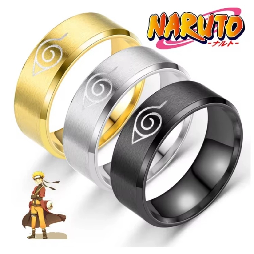 Stainless Steel Anime Naruto Kakashi Konoha Rings For Men Women