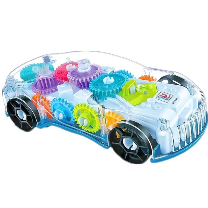 Racing Car Toy Transparent Light Colorful LED Music Mechanical Car ...