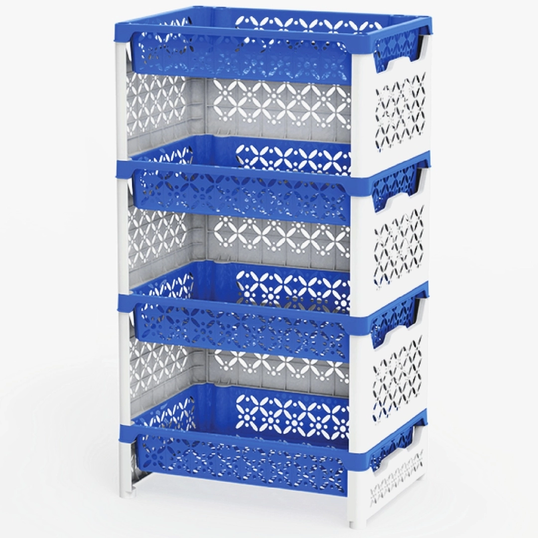 Akij Plastics Rack-Princess-4 Steps-S M Blue